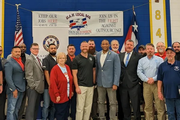 Congressman Veasey with labor leaders
