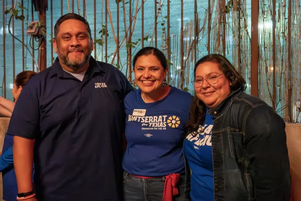 Leonard Aguilar, Montserrat Garibay, and Lorraine Montemayor pose for a photo