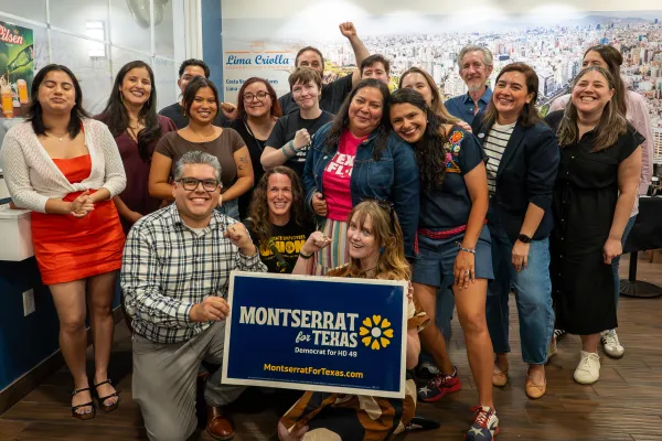 Union members at Montserrat Garibay's election night victory party