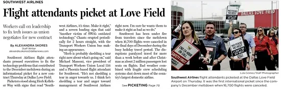The dallas newspaper and other outlets featured the flight attendants